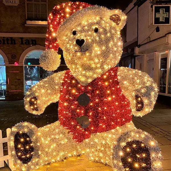 Christmas Holiday Commercial Street Decoration Popular 3D LED Christmas Teddy Bear Lights