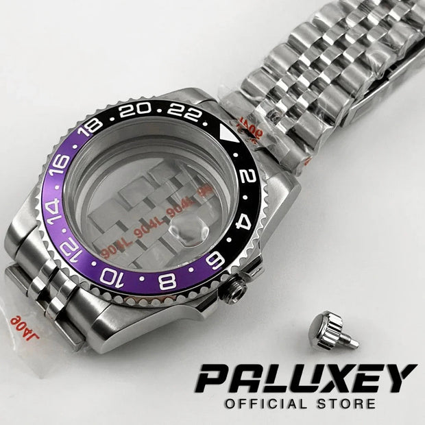 NH35 40mm Diver Waterproof For NH34 NH35 NH36 ETA2824 Movement Black Purple GMT Bezel Sapphire Glass Watch Case Glide Lock Clasp Brodster Market
