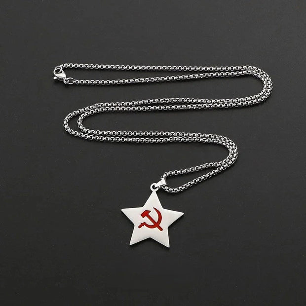 USSR Faith Five-Pointed Star Pendant Necklace Men Fashion Jewelry Chain Boy EDC Gadgets Lovers Gifts For Male Female Women Girls Brodster Market