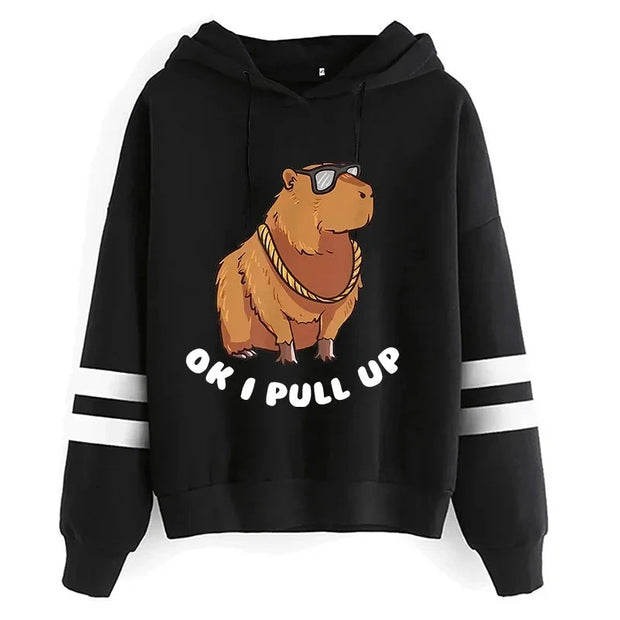 Kawaii Cartoon Capybara Hoodies Women/men Harajuku Fashion Graphic Streetwear Unisex Winter Warm Sweatshirts Hooded Female/male Brodster Market