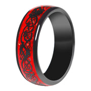 7MM  Skull Carbon Fiber Band Epoxy CUID Chip Ring or Fashion Dragon Pattern Metal Band T5577 Chip Ceramic Finger Ring Brodster Market