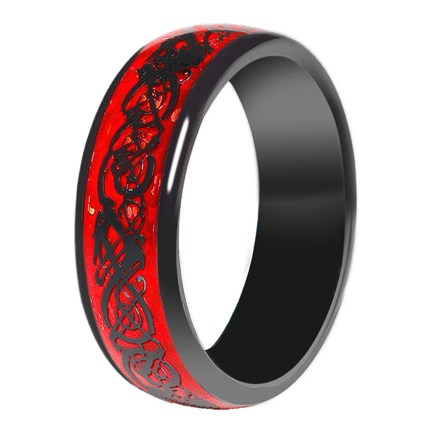 7MM  Skull Carbon Fiber Band Epoxy CUID Chip Ring or Fashion Dragon Pattern Metal Band T5577 Chip Ceramic Finger Ring Brodster Market