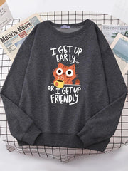 I Get Up Are Lazy Cute Cat Women Hoodies Harajuku Crewneck Hoodie Fashion Oversize Hoody Casual Comfortable Female Tracksuit Brodster Market