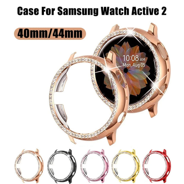 Diamonds Case for Samsung Galaxy Watch Active 2 40mm 44mm Bumper Anti-scratch Protector HD Full Coverage Screen Protection Case Brodster Market