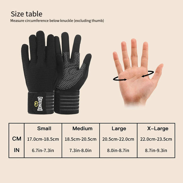 2PC Full-finger Fitness Gloves Sports Breathable Wristbands Wear-resistant Barbell Equipment Weightlifting Iron Sports Gloves Brodster Market