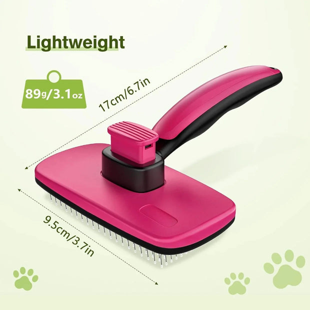 Pecute Self-Cleaning Slicker Brush for Dogs Cats Lightweight Brush for Shedding Massaging Grooming Brush Gently Removes Brodster Market