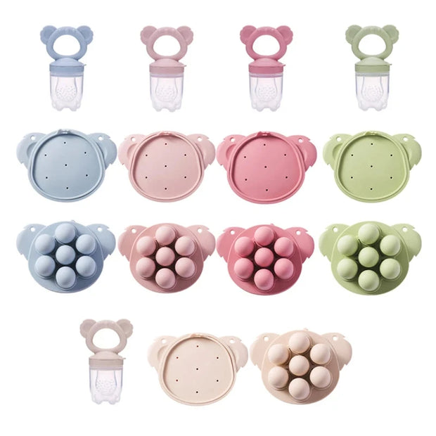 Baby Fruit Feeder Food Grade Silica Gel Pacifier Silicone Teething Nipple Feeding Grind Fruits Vegetable for Baby's Meal Feeding Brodster Market