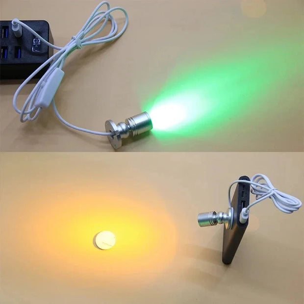 LED USB 5V 3W Led Spot Light Surface Mounted Cabinet Showcase Counter Jewelry Lamp Rotatable Angle Ceiling Mini Spotlight Brodster Market