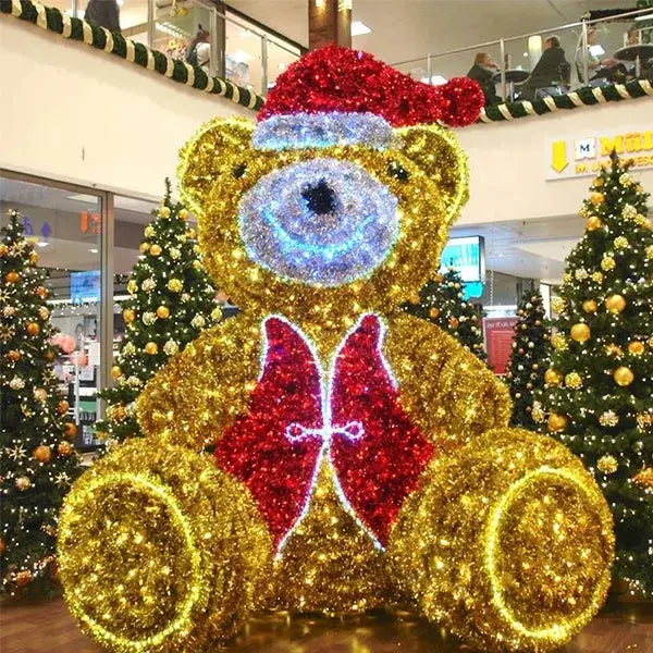 Christmas Holiday Commercial Street Decoration Popular 3D LED Christmas Teddy Bear Lights