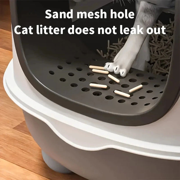 1pc 40lbs/18kg Cat Litter Box - Spacious, Foldable, Top-Entry Design, Anti-Splash &Odor-Control, ldeal for Multi-Cat Homes Brodster Market