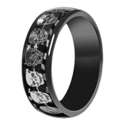 7MM  Skull Carbon Fiber Band Epoxy CUID Chip Ring or Fashion Dragon Pattern Metal Band T5577 Chip Ceramic Finger Ring Brodster Market