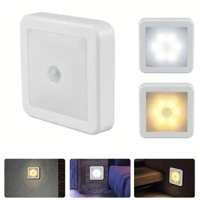 LED Night Light Smart Motion Sensor Battery USB Charging Operated Bedside Lamp Living Room Hallway Pathway Toilet Home Lighting Brodster Market