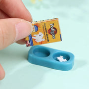 1/12 Dollhouse Miniature Pet Dog Cat Food with Bowl Kitchen Garden Decor Doll House Accessories Brodster Market