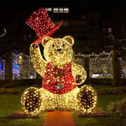 Christmas Holiday Commercial Street Decoration Popular 3D LED Christmas Teddy Bear Lights