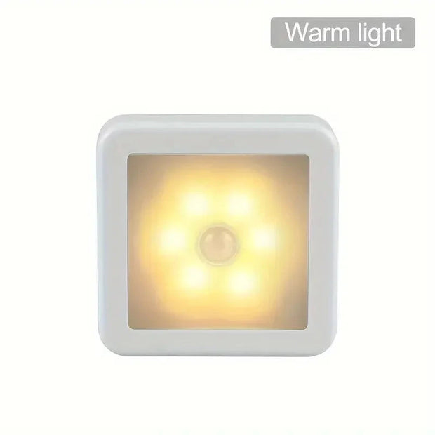 LED Night Light Smart Motion Sensor Battery USB Charging Operated Bedside Lamp Living Room Hallway Pathway Toilet Home Lighting Brodster Market
