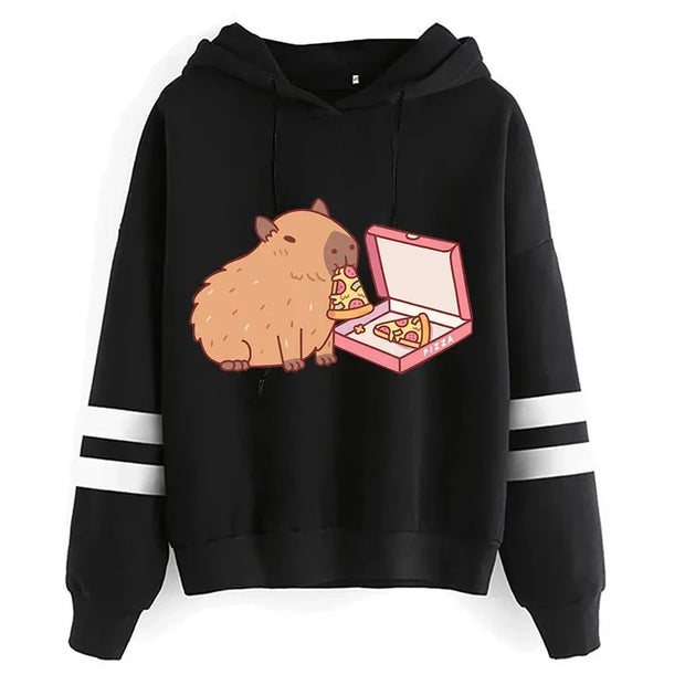 Kawaii Cartoon Capybara Hoodies Women/men Harajuku Fashion Graphic Streetwear Unisex Winter Warm Sweatshirts Hooded Female/male Brodster Market