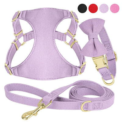 Small Dog Collar Harness Leash Set Cute Dog Collars With Bowknot Adjustable Pet Harnesses Vest for Small Medium Dogs Chihuahua Brodster Market