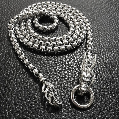 Dragon Head Pendants Bracelets EDC Self Defense Whip Titanium Steel Necklace Fashion Chain Waist Boy Gadgets For Men Cool Gifts Brodster Market