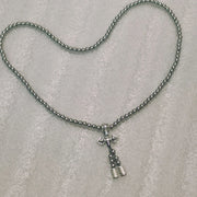 Titanium Steel Bracelet Necklace Chain Prayer Beads Self Defense Waist Faith Buddha Cross Pendant Mens Gadgets For Jewelry Gifts Brodster Market