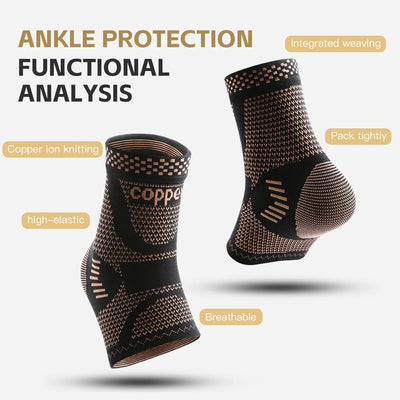 1 PC Outdoor Sports Knitting Elastic Copper Ankle Protection, Ankle Sprain Protection, Ankle Wrist Daily Exercise Cycling equipm Brodster Market