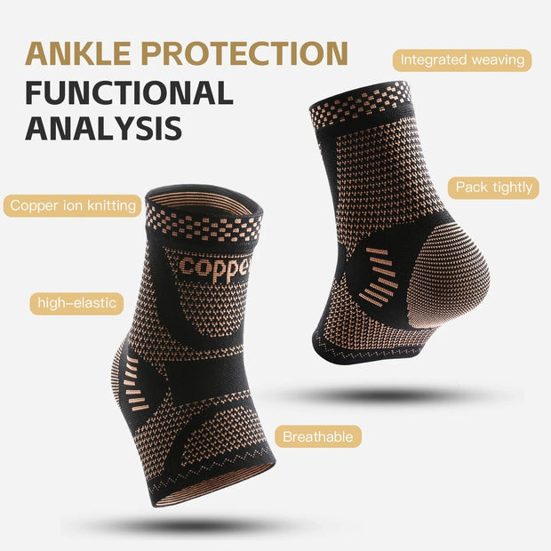 1 PC Outdoor Sports Knitting Elastic Copper Ankle Protection, Ankle Sprain Protection, Ankle Wrist Daily Exercise Cycling equipm Brodster Market