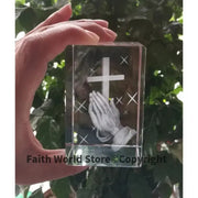 Christianity Catholicism BEST Christmas gift Religious efficacious Pray HOME family Safety Talisman 3D Crystal THE CROSS statue