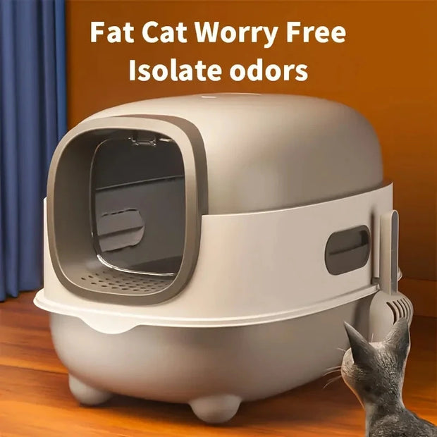 1pc 40lbs/18kg Cat Litter Box - Spacious, Foldable, Top-Entry Design, Anti-Splash &Odor-Control, ldeal for Multi-Cat Homes Brodster Market