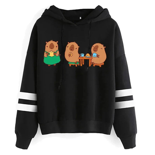 Kawaii Cartoon Capybara Hoodies Women/men Harajuku Fashion Graphic Streetwear Unisex Winter Warm Sweatshirts Hooded Female/male Brodster Market