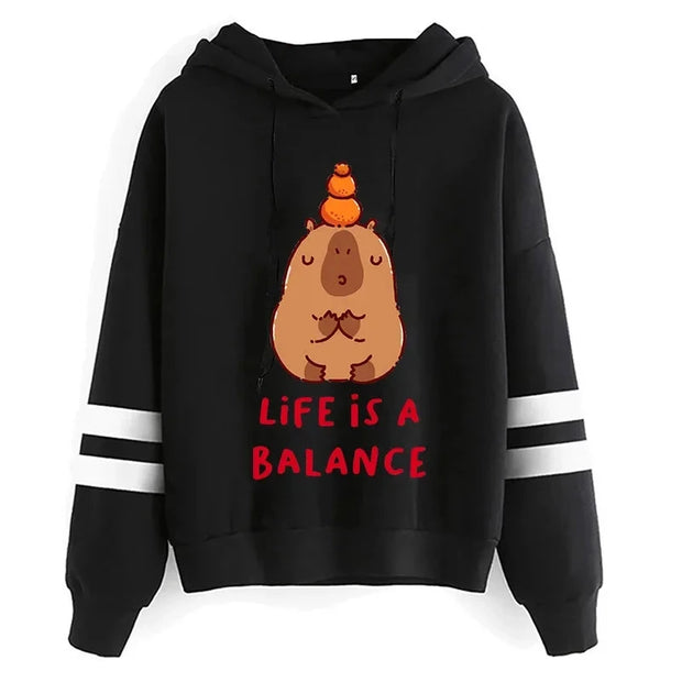 Kawaii Cartoon Capybara Hoodies Women/men Harajuku Fashion Graphic Streetwear Unisex Winter Warm Sweatshirts Hooded Female/male Brodster Market