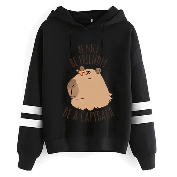 Kawaii Cartoon Capybara Hoodies Women/men Harajuku Fashion Graphic Streetwear Unisex Winter Warm Sweatshirts Hooded Female/male Brodster Market