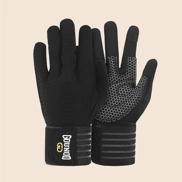 2PC Full-finger Fitness Gloves Sports Breathable Wristbands Wear-resistant Barbell Equipment Weightlifting Iron Sports Gloves Brodster Market