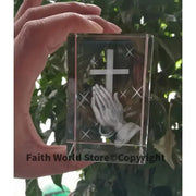 Christianity Catholicism BEST Christmas gift Religious efficacious Pray HOME family Safety Talisman 3D Crystal THE CROSS statue