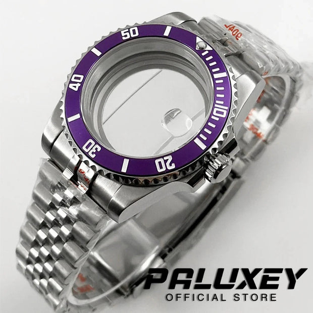 NH35 40mm Diver Waterproof For NH34 NH35 NH36 ETA2824 Movement Black Purple GMT Bezel Sapphire Glass Watch Case Glide Lock Clasp Brodster Market