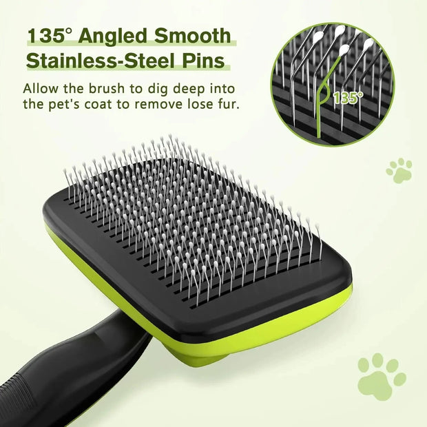 Pecute Self-Cleaning Slicker Brush for Dogs Cats Lightweight Brush for Shedding Massaging Grooming Brush Gently Removes Brodster Market