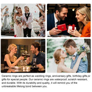 7MM  Skull Carbon Fiber Band Epoxy CUID Chip Ring or Fashion Dragon Pattern Metal Band T5577 Chip Ceramic Finger Ring Brodster Market