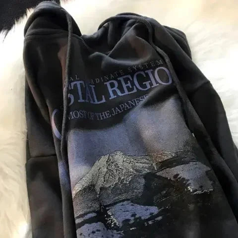 American High Street Men Women Hoodies Autumn Winter y2k Fashion Pullover Sweatshirt landscape Graphic Print Tops Clothes Brodster Market