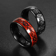 7MM  Skull Carbon Fiber Band Epoxy CUID Chip Ring or Fashion Dragon Pattern Metal Band T5577 Chip Ceramic Finger Ring Brodster Market