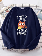 I Get Up Are Lazy Cute Cat Women Hoodies Harajuku Crewneck Hoodie Fashion Oversize Hoody Casual Comfortable Female Tracksuit Brodster Market