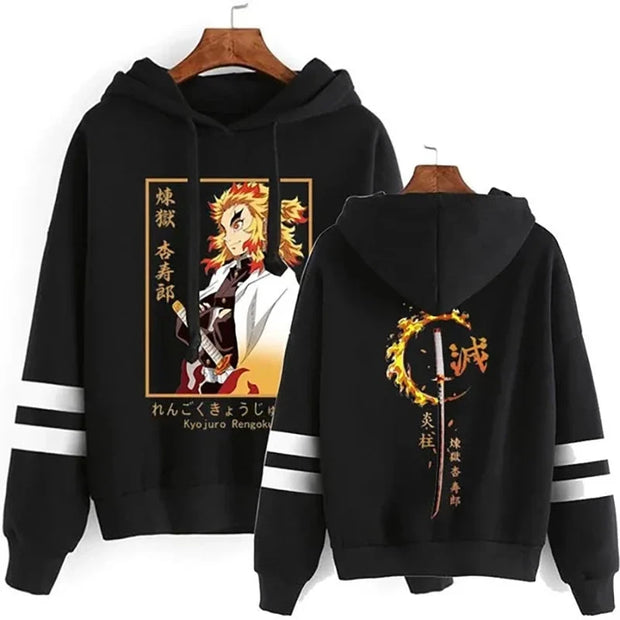 New Anime Rengoku Kyoujurou Hoodie Men's Fashion Personality Long Sleeve Hooded Sweatshirt Pullover Brodster Market