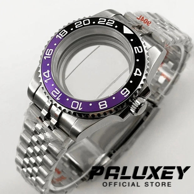 NH35 40mm Diver Waterproof For NH34 NH35 NH36 ETA2824 Movement Black Purple GMT Bezel Sapphire Glass Watch Case Glide Lock Clasp Brodster Market