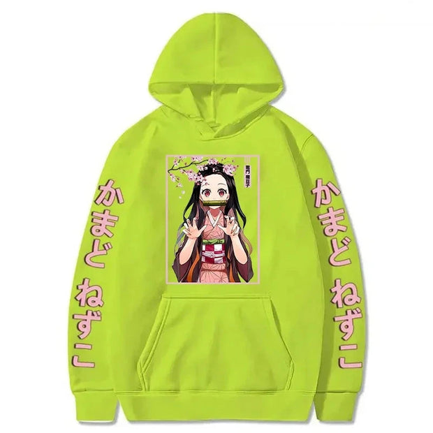 Autumn And Winter Popular Anime Kamado Nezuko Printed Hooded Hoodies For Women Coat Fashion Plus Size Clothing Brodster Market