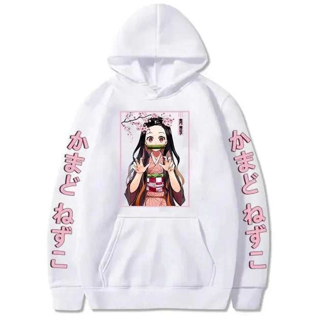 Autumn And Winter Popular Anime Kamado Nezuko Printed Hooded Hoodies For Women Coat Fashion Plus Size Clothing Brodster Market