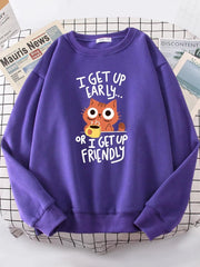 I Get Up Are Lazy Cute Cat Women Hoodies Harajuku Crewneck Hoodie Fashion Oversize Hoody Casual Comfortable Female Tracksuit Brodster Market