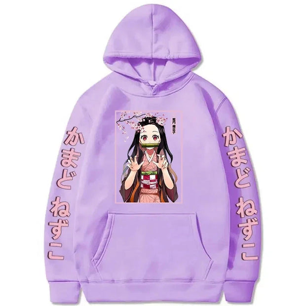 Autumn And Winter Popular Anime Kamado Nezuko Printed Hooded Hoodies For Women Coat Fashion Plus Size Clothing Brodster Market