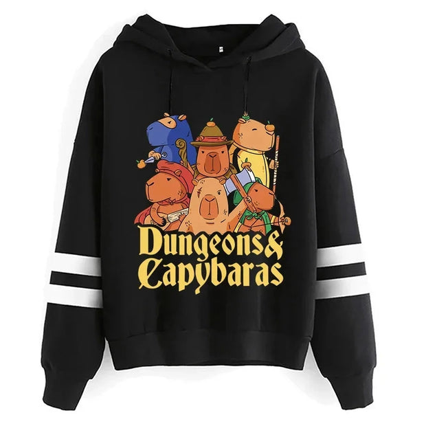 Kawaii Cartoon Capybara Hoodies Women/men Harajuku Fashion Graphic Streetwear Unisex Winter Warm Sweatshirts Hooded Female/male Brodster Market