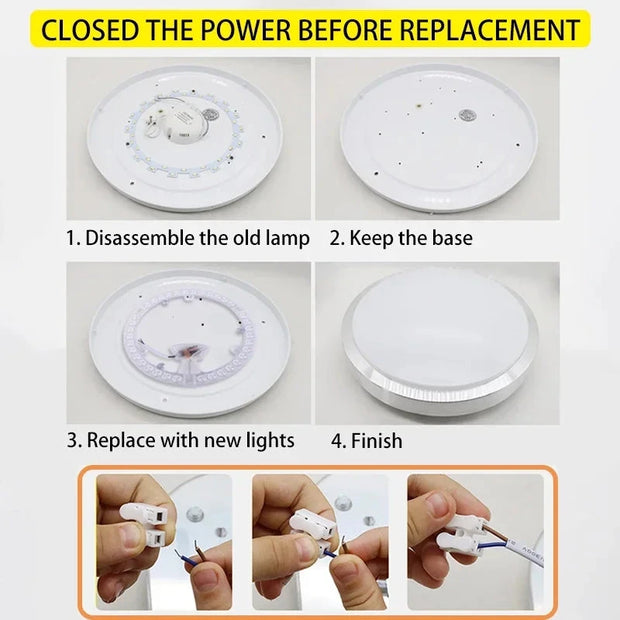 LED Panel Light 12W/18W/24W/36W Round  Super Bright AC220V  Module Energy-Saving Easy Install Replacement Ceiling Lights Board Brodster Market