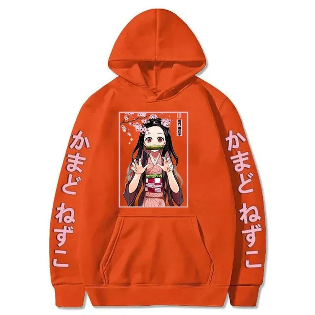 Autumn And Winter Popular Anime Kamado Nezuko Printed Hooded Hoodies For Women Coat Fashion Plus Size Clothing Brodster Market