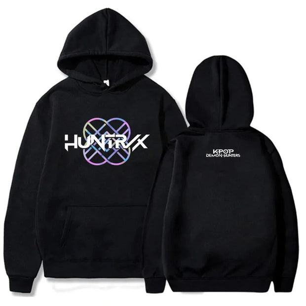 KPop Demon Hunters Huntrix Logo Hoodie Women Men Clothing Loose Fleece Movie Printing 2025 Pullovers Graphic Hoodies Female Top Brodster Market