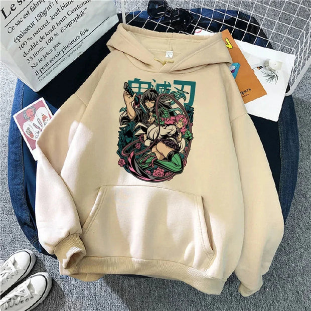 Tokito Hoodies Women Japanese Anime Hood Women 90s Sweater Casual Sweatshirts for Women Winter Fleece Harajuku Street Hoody Brodster Market