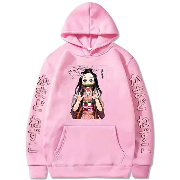 Autumn And Winter Popular Anime Kamado Nezuko Printed Hooded Hoodies For Women Coat Fashion Plus Size Clothing Brodster Market